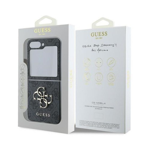 GUESS futerał do SAMSUNG Z FLIP 6 GUHCZF64GMGGR (PU 4G Leather Metal Logo) czarny