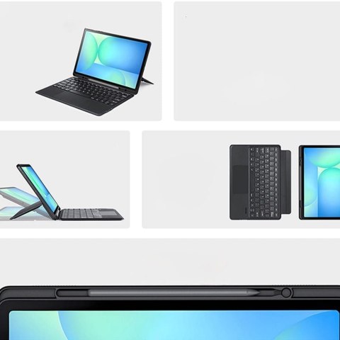 DUX DUCIS etui DK składane z klawiaturą bezprzewodową do SAMSUNG Tab S10 FE Plus czarne