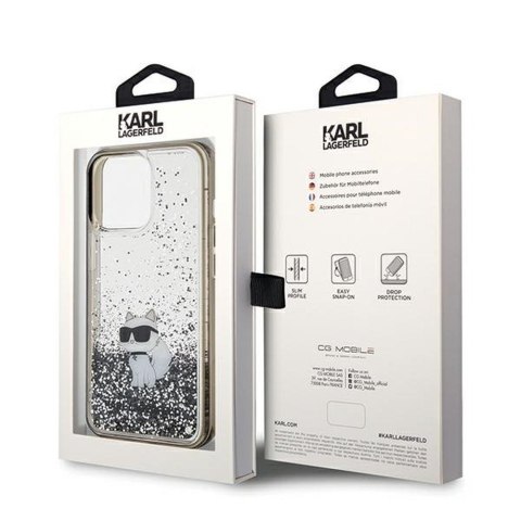 KARL LAGERFELD futerał do IPHONE 13 Pro Max KLHCP13XLKCNSK (Liquid Glitter C) transparentny