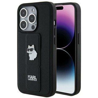 KARL LAGERFELD futerał do IPHONE 14 Pro Max KLHCP14XGSACHPK (Gripstand Saffiano choupette PIN) czarny