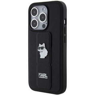 KARL LAGERFELD futerał do IPHONE 14 Pro Max KLHCP14XGSACHPK (Gripstand Saffiano choupette PIN) czarny