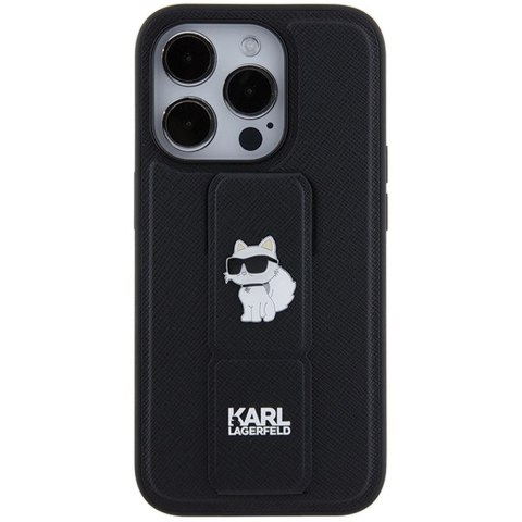 KARL LAGERFELD futerał do IPHONE 14 Pro Max KLHCP14XGSACHPK (Gripstand Saffiano choupette PIN) czarny