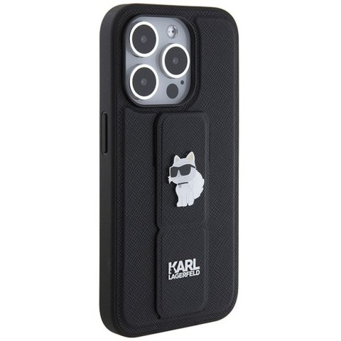 KARL LAGERFELD futerał do IPHONE 14 Pro Max KLHCP14XGSACHPK (Gripstand Saffiano choupette PIN) czarny