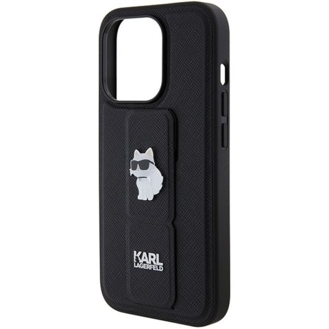 KARL LAGERFELD futerał do IPHONE 14 Pro Max KLHCP14XGSACHPK (Gripstand Saffiano choupette PIN) czarny