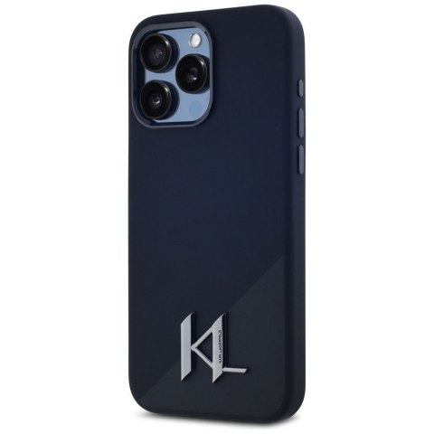 KARL LAGERFELD futerał do IPHONE 15 Pro Max kompatybilny z MagSafe KLHMP15XSCMKMPCK (Silicone Initial Metal Logo) czarny