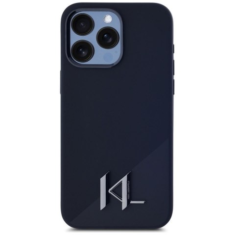 KARL LAGERFELD futerał do IPHONE 15 Pro Max kompatybilny z MagSafe KLHMP15XSCMKMPCK (Silicone Initial Metal Logo) czarny