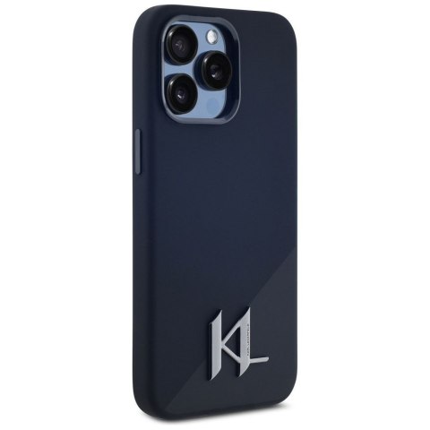 KARL LAGERFELD futerał do IPHONE 15 Pro Max kompatybilny z MagSafe KLHMP15XSCMKMPCK (Silicone Initial Metal Logo) czarny