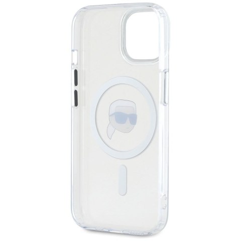 KARL LAGERFELD futerał do IPHONE 15 kompatybilny z MagSafe KLHMP15SHLSKIH (IML Metal K Head) biały