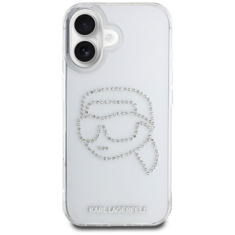 KARL LAGERFELD futerał do IPHONE 16 KLHCP16SHKHDCELT (IML Rhinestones K Head) transparentny