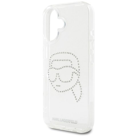 KARL LAGERFELD futerał do IPHONE 16 KLHCP16SHKHDCELT (IML Rhinestones K Head) transparentny