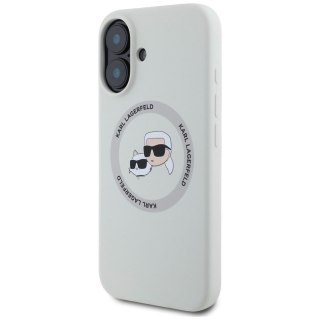 KARL LAGERFELD futerał do IPHONE 16 kompatybilny z MagSafe KLHMP16SSKCHTCE (Silicone KC Heads) beżowy