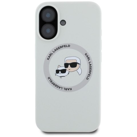KARL LAGERFELD futerał do IPHONE 16 kompatybilny z MagSafe KLHMP16SSKCHTCE (Silicone KC Heads) beżowy