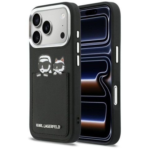 KARL LAGERFELD futerał do IPHONE 17 Pro KLHCP17L6PCSPKCK (PU W/ K&C Print & Pocket) czarny