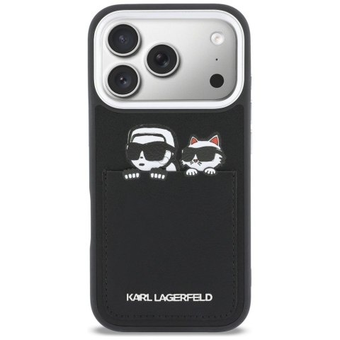 KARL LAGERFELD futerał do IPHONE 17 Pro KLHCP17L6PCSPKCK (PU W/ K&C Print & Pocket) czarny
