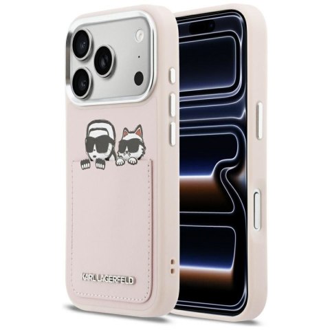 KARL LAGERFELD futerał do IPHONE 17 Pro KLHCP17L6PCSPKCP (PU W/ K&C Print & Pocket) różowy