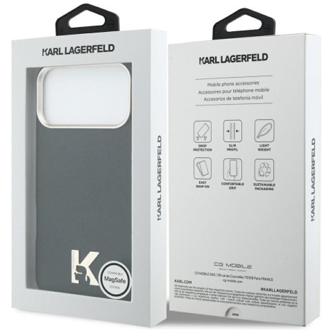 KARL LAGERFELD futerał do IPHONE 17 Pro Max kompatybilny z MagSafe KLHMP17X5PGFKHGK (PU FW W/ KHead Logo) czarny