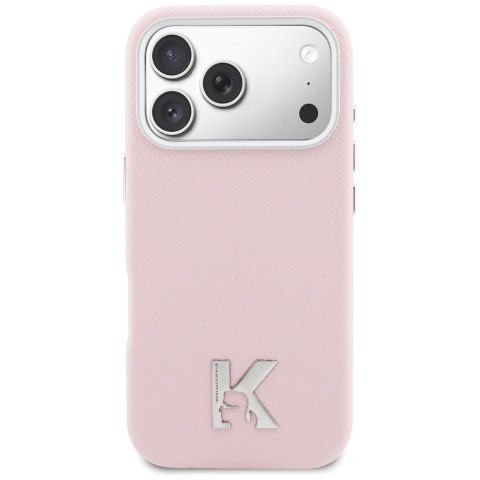 KARL LAGERFELD futerał do IPHONE 17 Pro kompatybilny z MagSafe KLHMP17L5PGFKHGP (PU FW W/ KHead Logo) różowy
