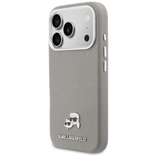 KARL LAGERFELD futerał do IPHONE 17 Pro kompatybilny z MagSafe KLHMP17L6PFKCLG (PU FW W/ K&C Head Pin) szary