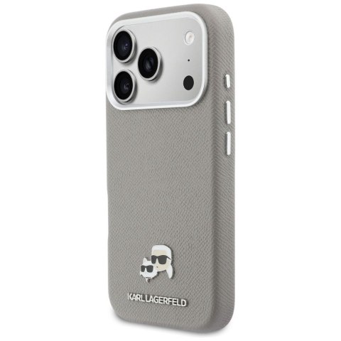 KARL LAGERFELD futerał do IPHONE 17 Pro kompatybilny z MagSafe KLHMP17L6PFKCLG (PU FW W/ K&C Head Pin) szary