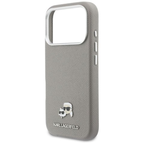 KARL LAGERFELD futerał do IPHONE 17 Pro kompatybilny z MagSafe KLHMP17L6PFKCLG (PU FW W/ K&C Head Pin) szary