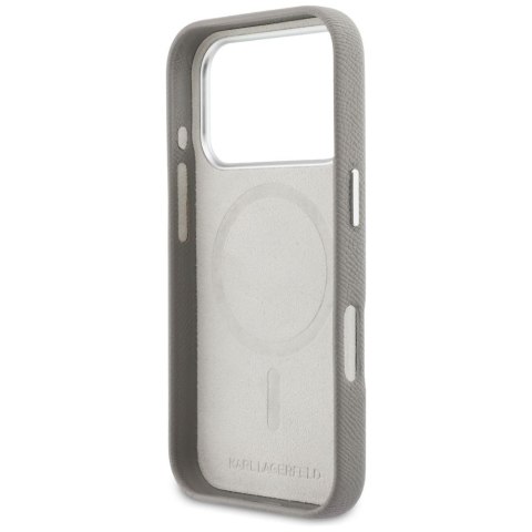 KARL LAGERFELD futerał do IPHONE 17 Pro kompatybilny z MagSafe KLHMP17L6PFKCLG (PU FW W/ K&C Head Pin) szary