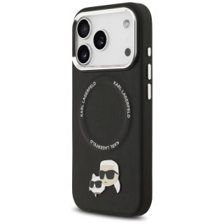 KARL LAGERFELD futerał do IPHONE 17 Pro kompatybilny z MagSafe KLHMP17LPSMLRKCK (PU K&C Pins) czarny