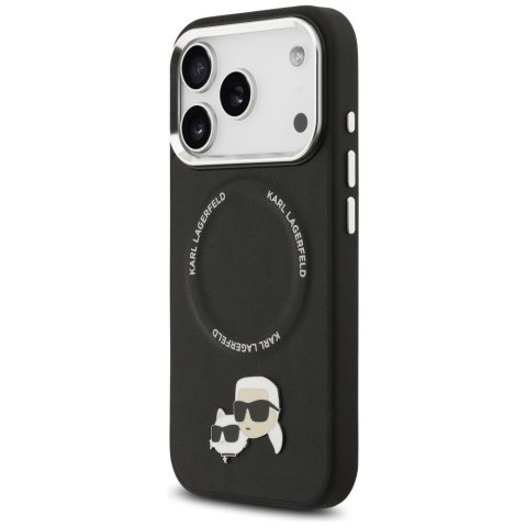 KARL LAGERFELD futerał do IPHONE 17 Pro kompatybilny z MagSafe KLHMP17LPSMLRKCK (PU K&C Pins) czarny
