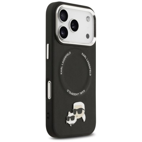 KARL LAGERFELD futerał do IPHONE 17 Pro kompatybilny z MagSafe KLHMP17LPSMLRKCK (PU K&C Pins) czarny