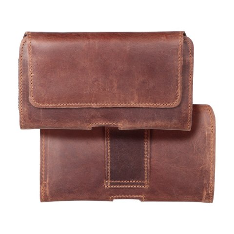 Kabura uniwersalna do paska skórzana ROYAL Crazy Horse pozioma rozmiar L do IPHONE 12 / 12 PRO / 13 / 13 PRO / 14 / 14 PRO / SAM