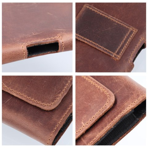 Kabura uniwersalna do paska skórzana ROYAL Crazy Horse pozioma rozmiar L do IPHONE 12 / 12 PRO / 13 / 13 PRO / 14 / 14 PRO / SAM