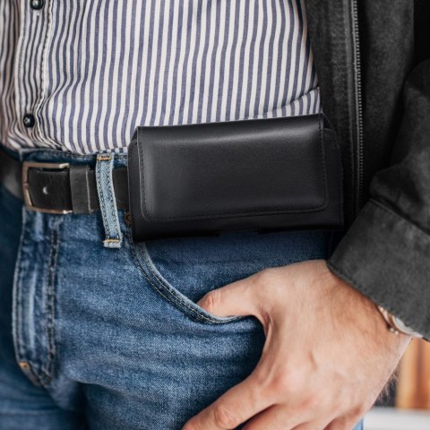 Kabura uniwersalna do paska skórzana ROYAL pozioma rozmiar XL do IPHONE 13 PRO MAX / 14 PRO MAX / SAMSUNG S21 PLUS / S20 FE / A5