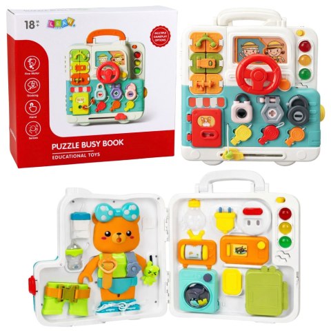 Interaktywna Książka Tablica Edukacyjna Manipulacyjna Światła Dźwięki 16el.