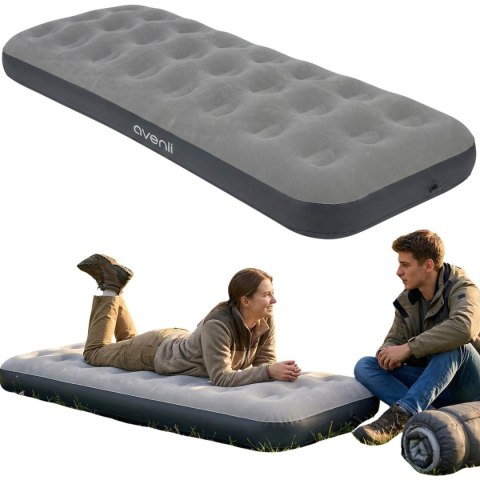 MATERAC FLOKOWANY 1-OSOBOWY CLOUDCOIL SZARY 191x73x22CM 24637
