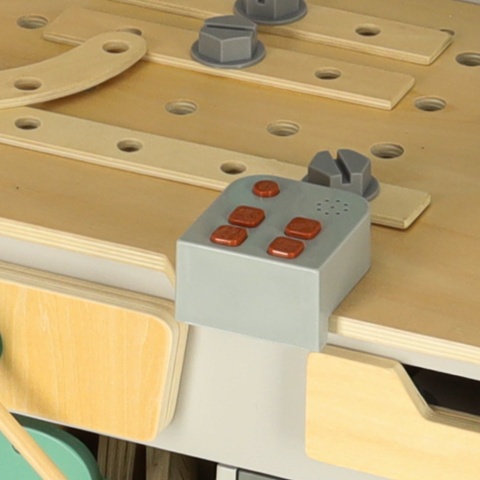 Duży drewniany warsztat z narzędziami XXL zestaw majsterkowicza 84 elementy