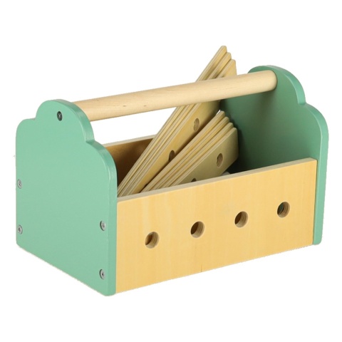 Duży drewniany warsztat z narzędziami XXL zestaw majsterkowicza 84 elementy