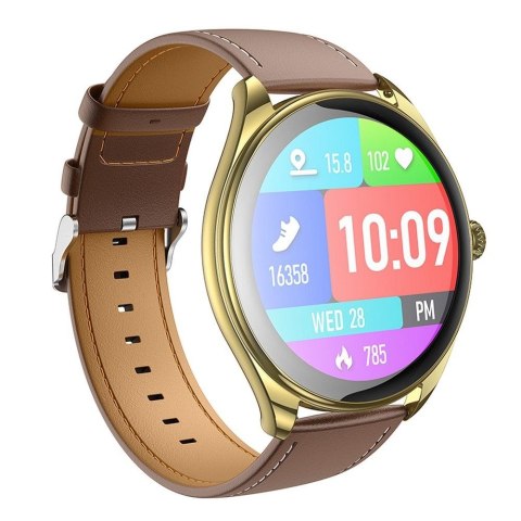 Smartwatch Hoco 1,43" AMOLED IP67 z funkcją rozmowy Y22 złoty szampański