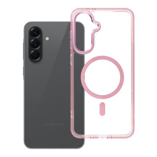Futerał do Samsung A56 Frame Clear Hybrid Mag Cover zgodny z MagSafe pudrowy róż
