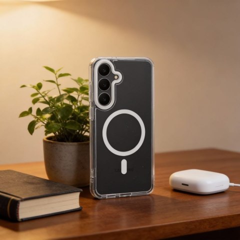 Futerał do Samsung A56 Frame Clear Hybrid Mag Cover zgodny z MagSafe transparentny