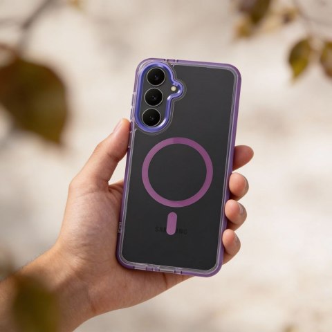 Futerał do Samsung S26 Frame Clear Hybrid Mag Cover zgodny z MagSafe fioletowy