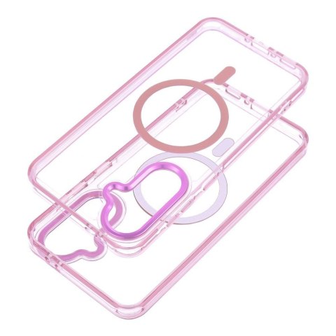 Futerał do Samsung S26 ULTRA Frame Clear Hybrid Mag Cover zgodny z MagSafe pudrowy róż
