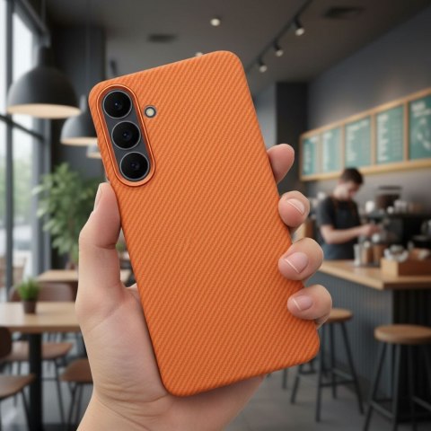 Futerał do Samsung S26 ULTRA Kevlar zgodny z MagSafe pomarańczowy