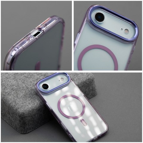 Futerał do iPhone 17 Frame Clear Hybrid Mag Cover zgodny z MagSafe fioletowy