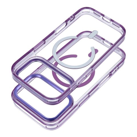 Futerał do iPhone 17 PRO Frame Clear Hybrid Mag Cover zgodny z MagSafe fioletowy