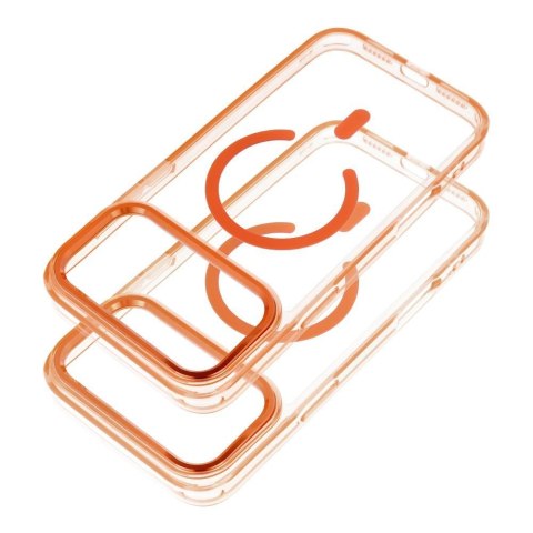 Futerał do iPhone 17 PRO Frame Clear Hybrid Mag Cover zgodny z MagSafe pomarańczowy