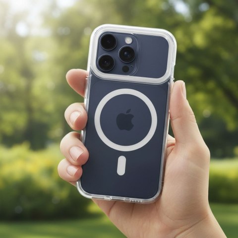 Futerał do iPhone 17 PRO MAX Frame Clear Hybrid Mag Cover zgodny z MagSafe transparentny