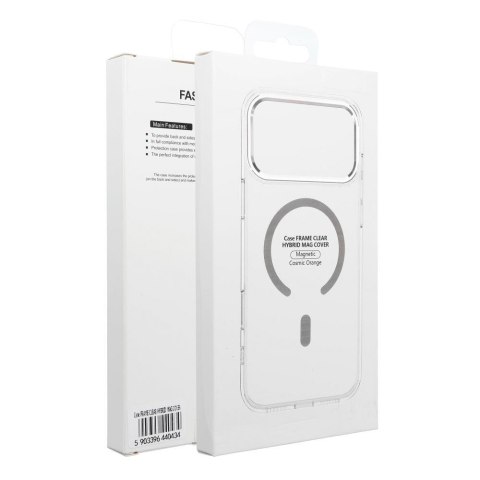 Futerał do iPhone 17 PRO MAX Frame Clear Hybrid Mag Cover zgodny z MagSafe transparentny