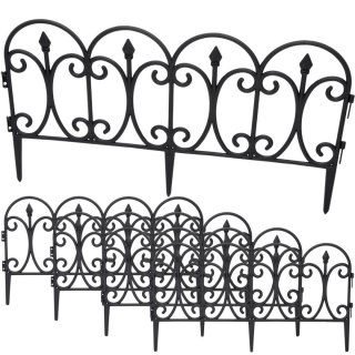OGRODZENIE OGRODOWE PLASTIKOWE CZARNE 59x33CM 4 PANELE KINZO