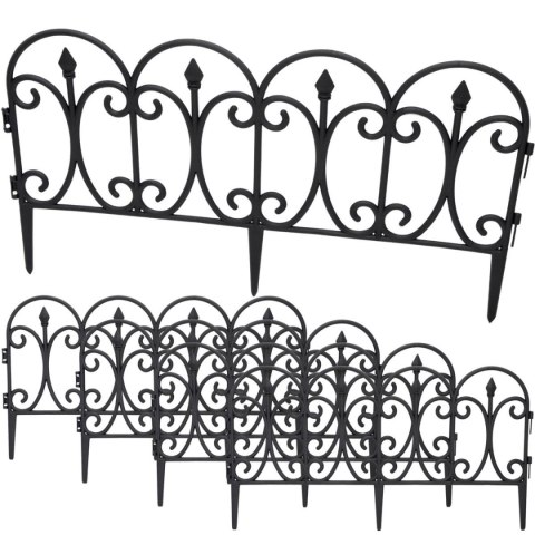 OGRODZENIE OGRODOWE PLASTIKOWE CZARNE 59x33CM 4 PANELE KINZO