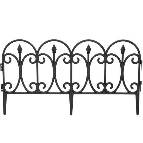 OGRODZENIE OGRODOWE PLASTIKOWE CZARNE 59x33CM 4 PANELE KINZO