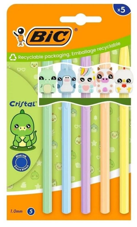 Długopis Cristal Figurine 1mm niebieski 5szt BIC